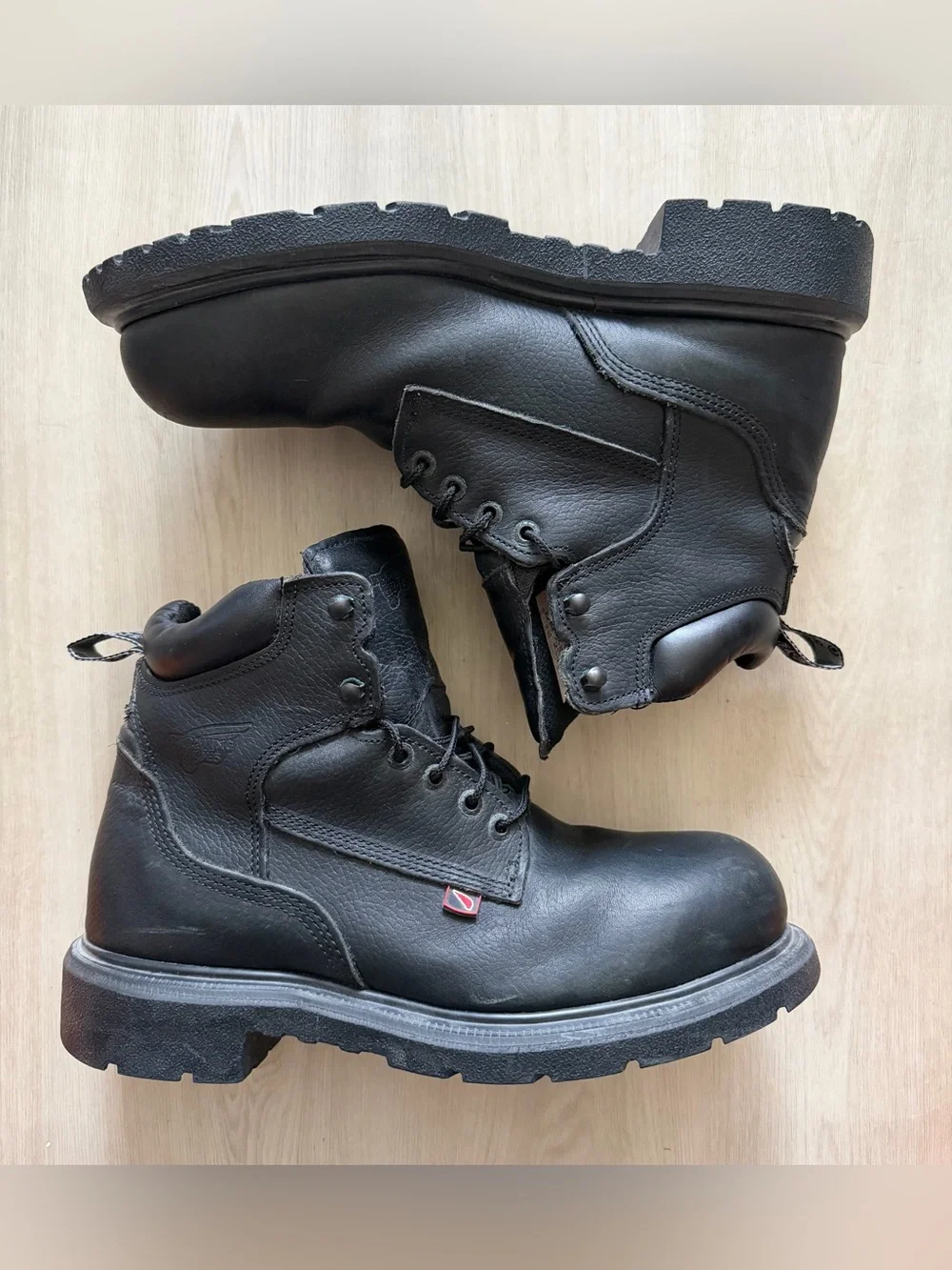 Red Wing 2213 Steel Toe Work Boots Black Leather Sz 10